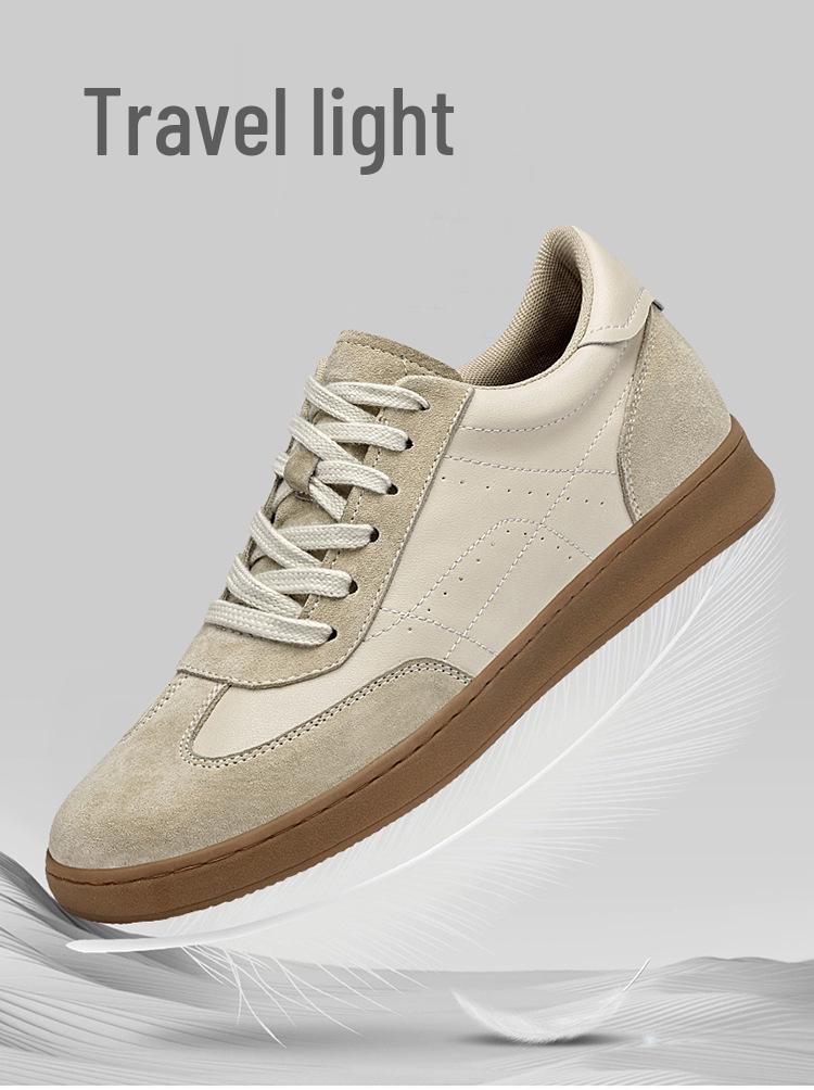 Men's Breathable Lace-up Sports Shoes, 8cm Height Increasing, Lightweight, Thick Sole, Casual Training Board Shoes