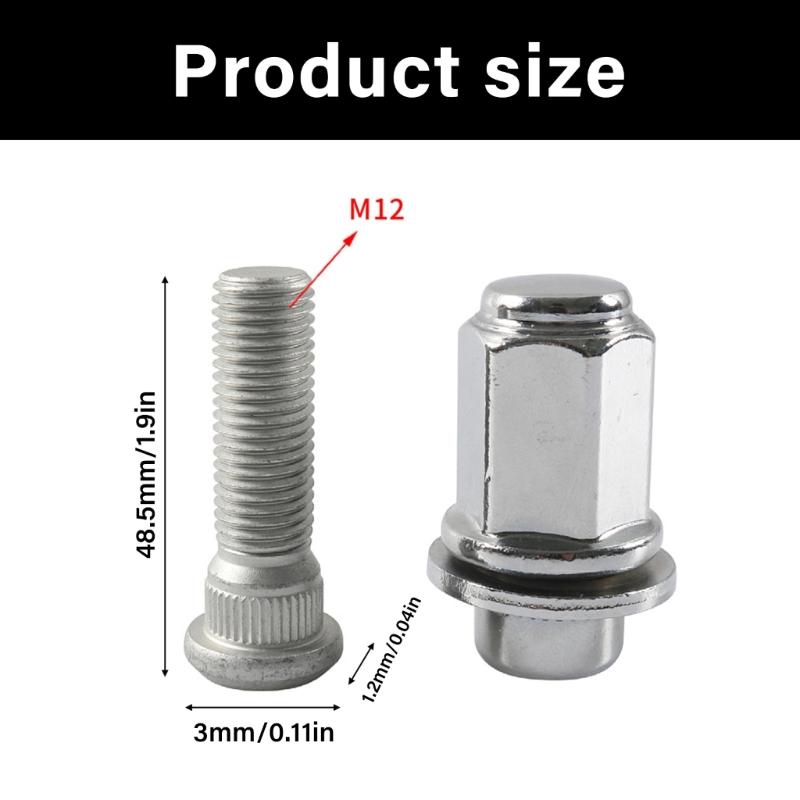Wheel Lug Stud + Lug Nut Set For ES300 SC400 90942-01058 90942-02049 Secure Fastening System