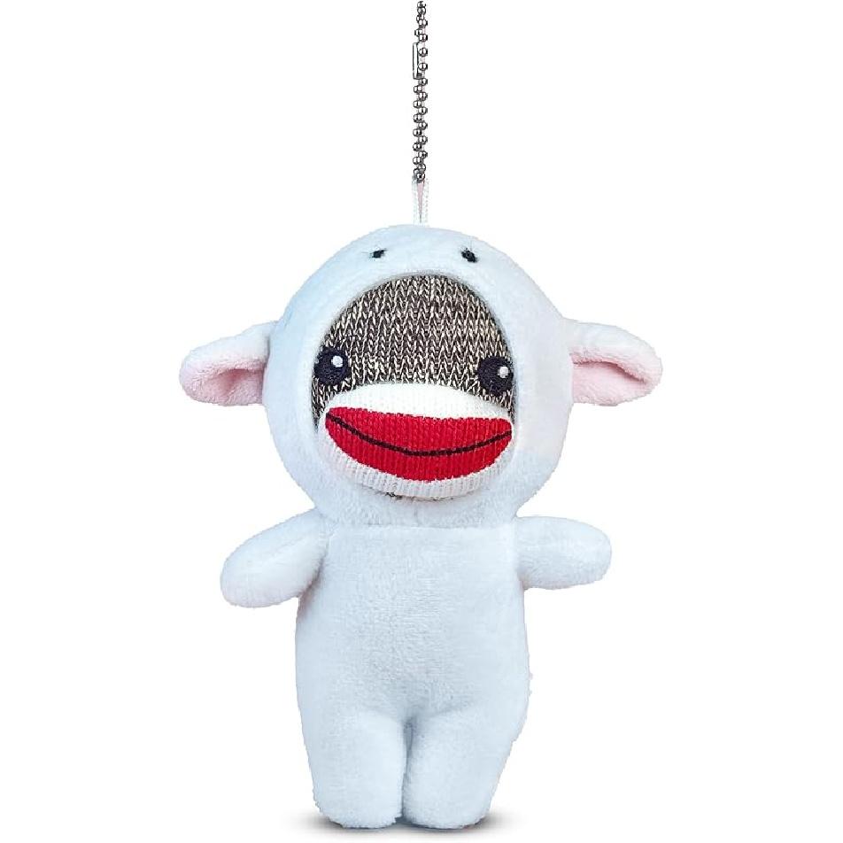 Adorable 6 inch Easter Sock Monkey Plush Toy Bunny Costume – Soft Stuffed Animal for Kids & Collectors for Birthdays, Holidays, Springs (Wanna be wanna be sheep
