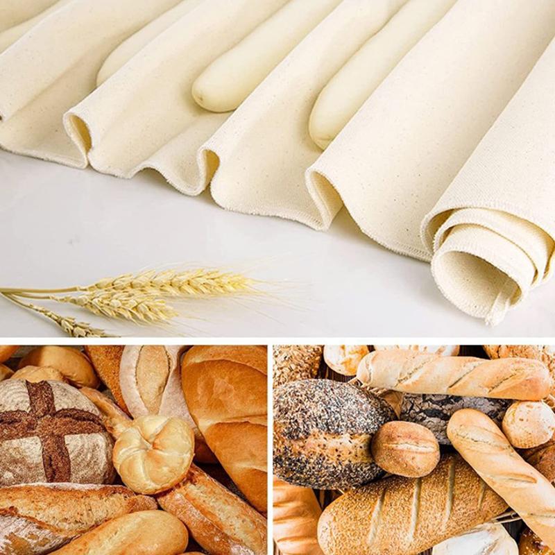 Fermented Cloth Dough Bakers Pans Bakers Dough Couche 100% Pure Cotton Pastry Proofing Cloth Baking French Bread Baguettes Loafs