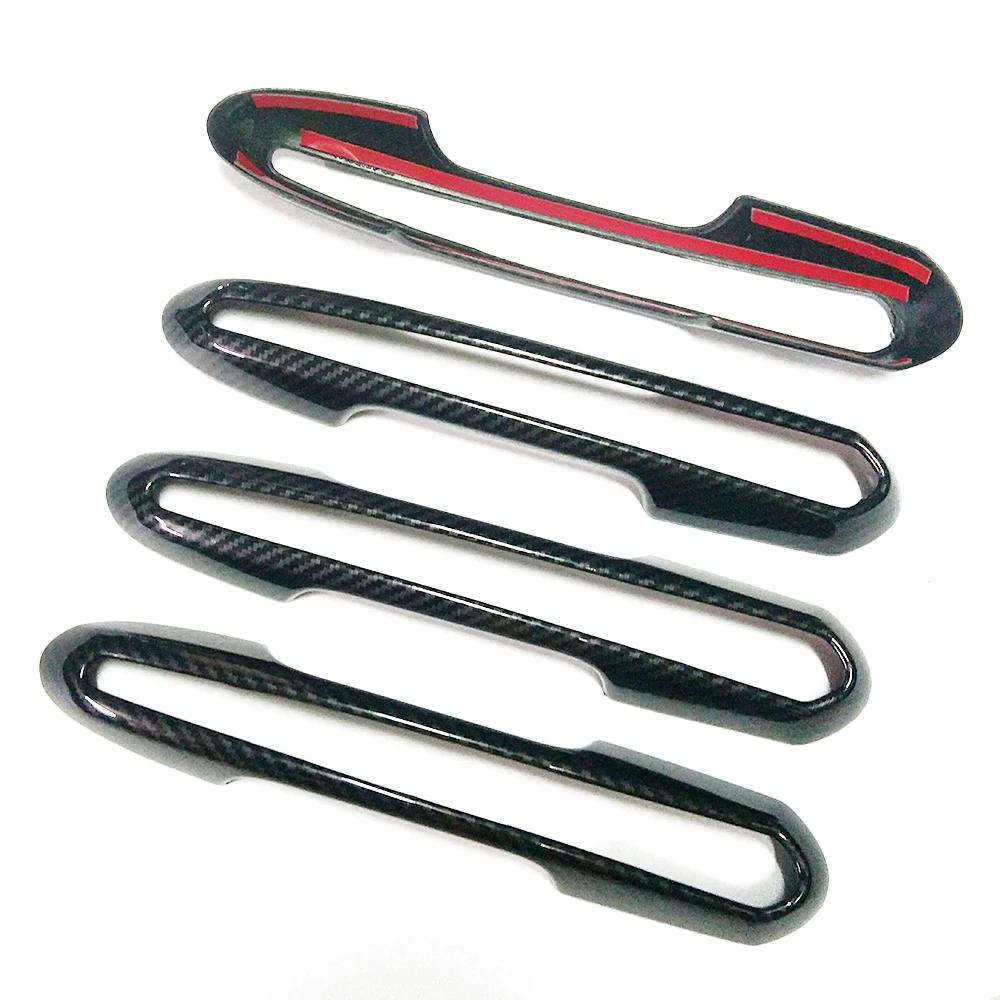 Carbon Fiber Printed For Toyota Rav4 RAV 4 2019-2024 Exterior Side Door Handle Cover Moulding Chrome Door Bowl Trim Frame Bezel
