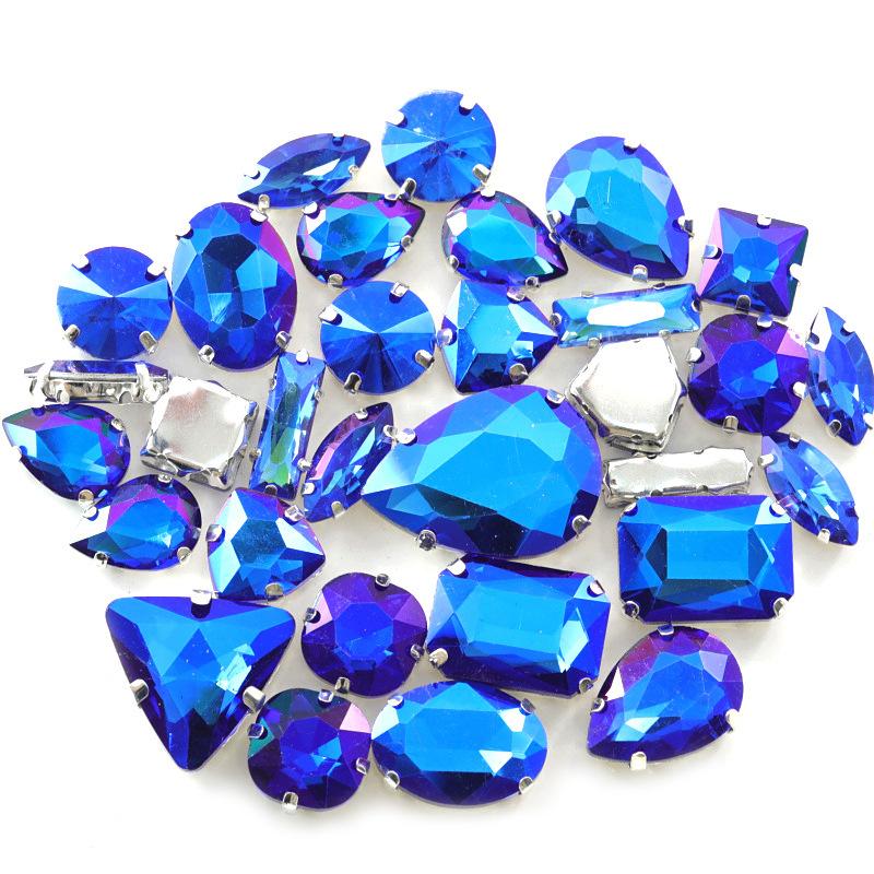 Mixed Claw Drill Glass Plated AB Crystal Sewing Drill Rhinestones Single Claw DIY Jewelry Accessories Wedding Clothing Accessories