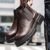 2025 Martin Stiefel Herren Mittelhoch Dicksohlig Retro Handgriff Vielseitige Kurze Chelsea Stiefel Trendige Herrenstiefel 2114-J