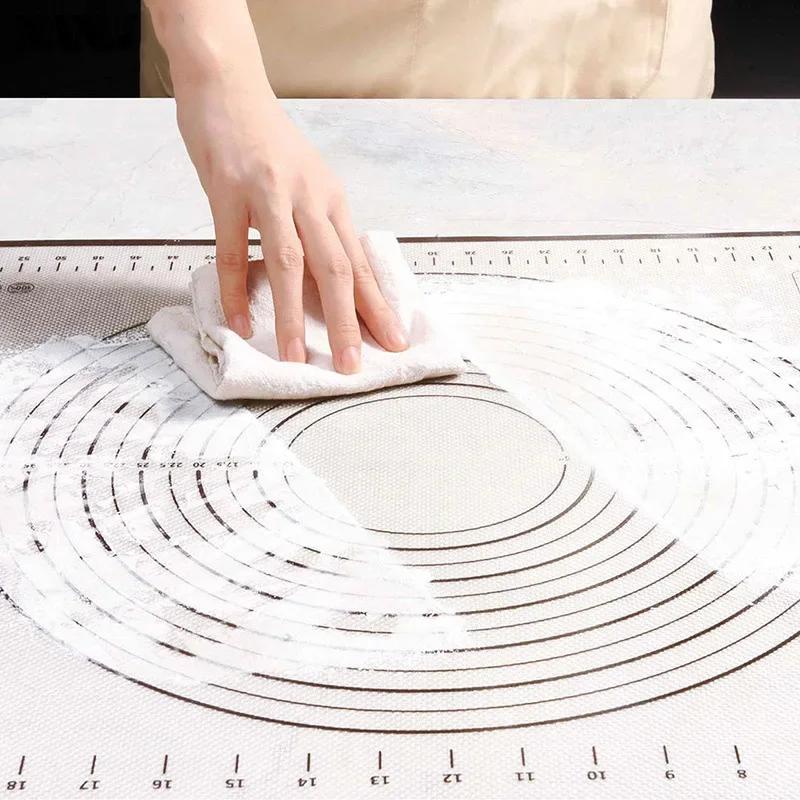 Oversize 80/70/60/30cm Silicone Baking Mat Rolling Kneading Pad Pastry Tools Crepes Pizza Dough Non-Stick Kitchen Silicone Mat