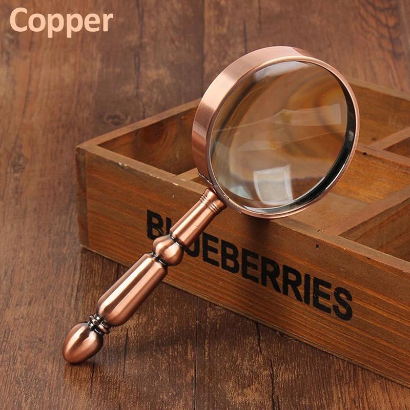

20X Portable Retro All-Metal Magnifier Optical Magnifying Glass Jewelry Repair Loupe Antique Magnifier Seniors Reading Magnifier мідний