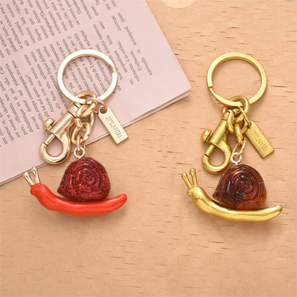 Anti-Lost Resin Snail Keyring Bag Charm Small Snail Bag Pendant Birthday Parties