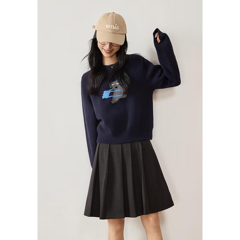 VICTORIA&VERA Women's Puppy Jacquard Knit Sweater