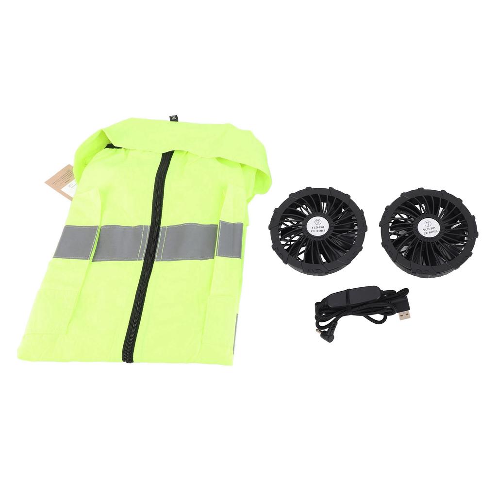 Gilet Fresco Estivo con Ventola di Raffreddamento Gilet Climatizzato Striscia Riflettente Ricaricabile Abiti da Lavoro