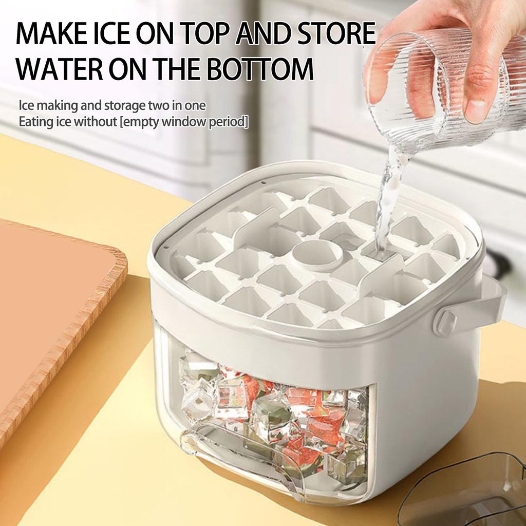 Druckart Bequemer Outdoor Tragbarer Eiswürfelbehälter Große Kapazität Eiswürfeleimer 48 Extra Große Eiswürfelbereiter Lebensmittelqualität Kunststoff Aufbewahrungstablett Küchenhelfer