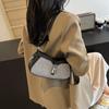 1 Stück Denim Patchwork PU Unterarm Wickel Damen Schultertasche mit Schnalle
