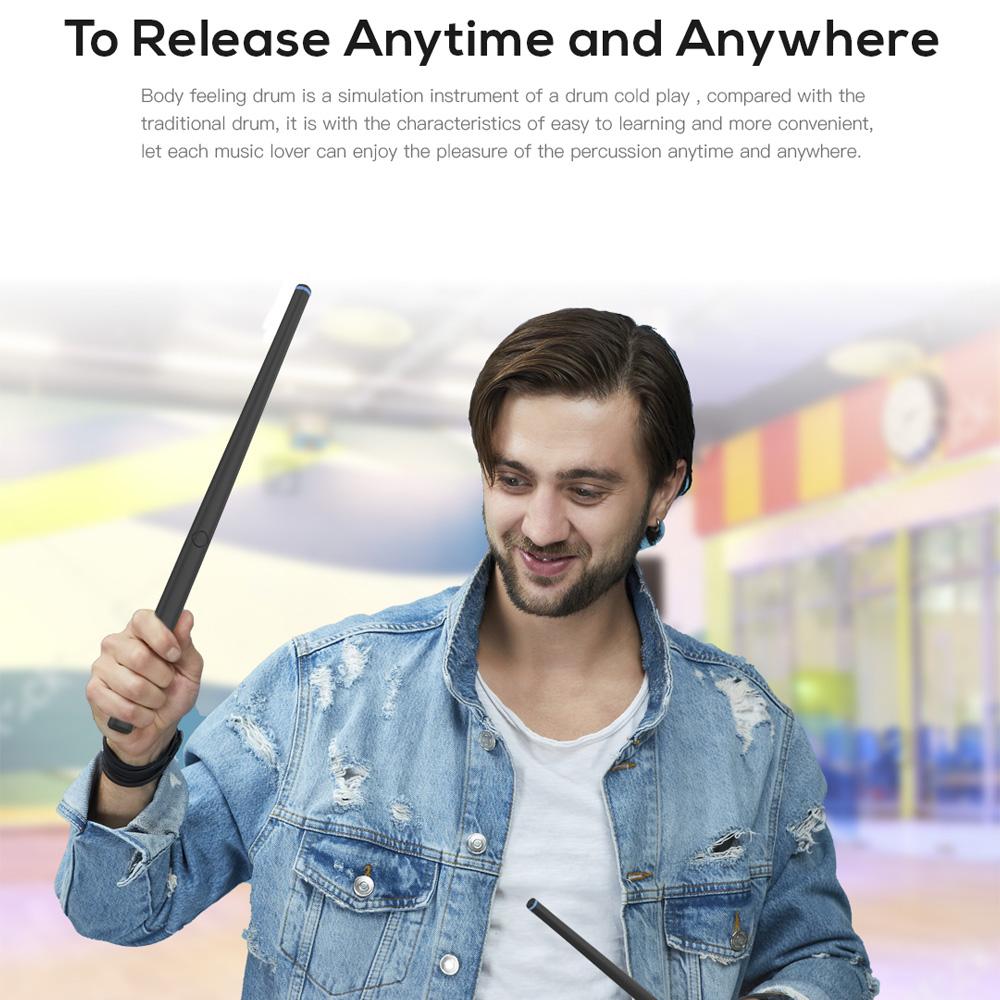 1 Set Somatosensory Virtual Drum Kit Air Drumsticks Musical Instrument for Home Studio Outdoor Camping Entertainment