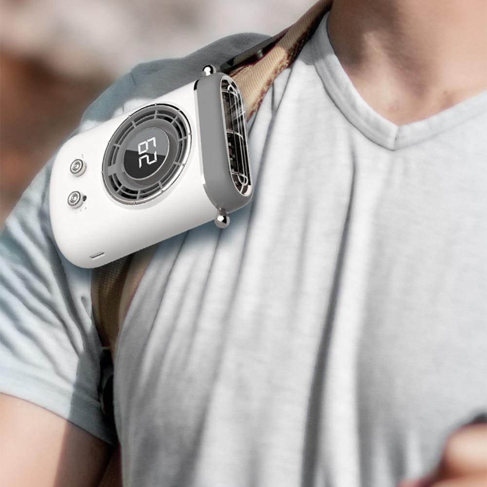 Comfortable Cooling Wearable Fan Portable Cooling Fan Fan With Led Display Feature Multi Functional Fan Lightweight And Portable