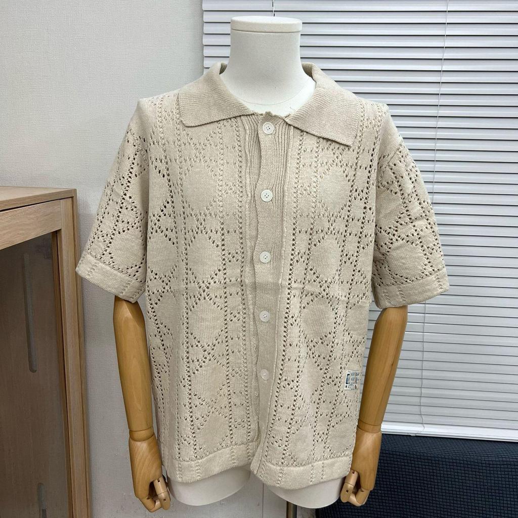 Edition 2025 Spring/Summer Trendy Jacquard Brand Logo Knit Unisex Short Sleeve