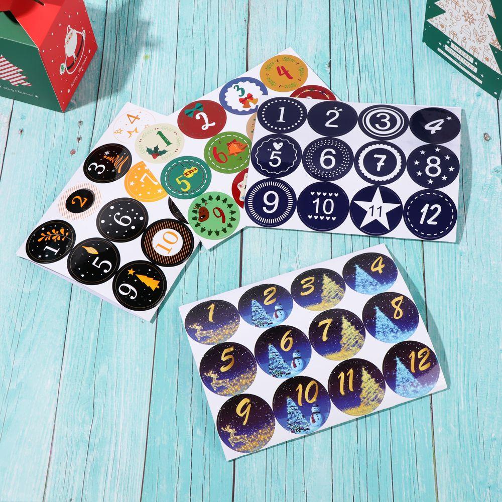 Merry Christmas Multi-Function Adhesive Label Number Stickers Advent Calendar Paper Stickers