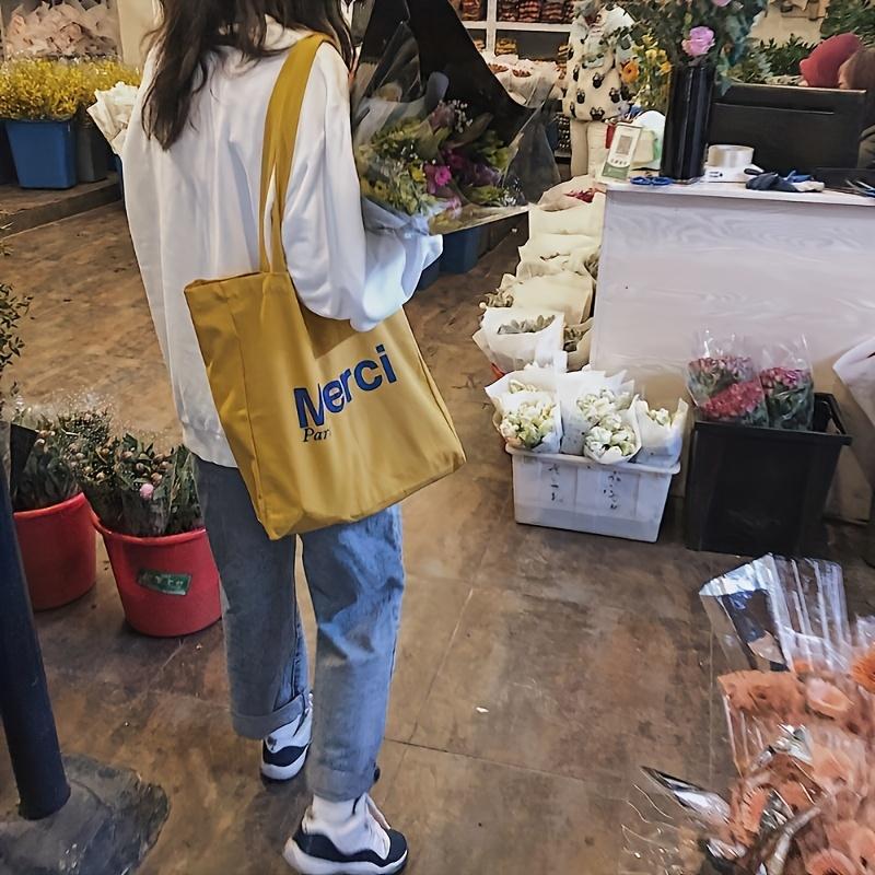 French Lazy Style Large Capacity Canvas Bag Suitable For Shopping And Commuting Turmeric Single-Shoulder Bag жёлтый