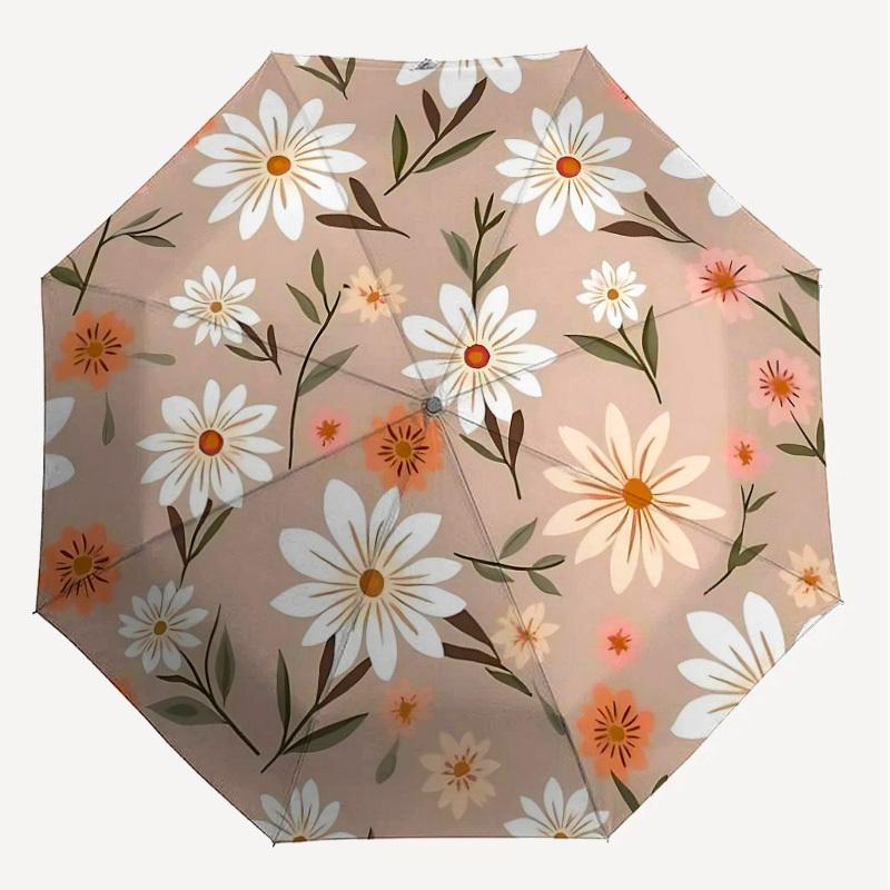 1PC Floral Pattern Umbrella-8-Rib Reinforced Portable Folding Travel Suitable for All Seasons Outdoor Daily Use Is an Ideal Choice -F338