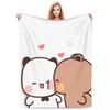 Bubu Dudu Super Soft Blanket Kawaii Bear Travelling Throw Blanket Winter Printed Flannel Bedspread Sofa Bed Cover