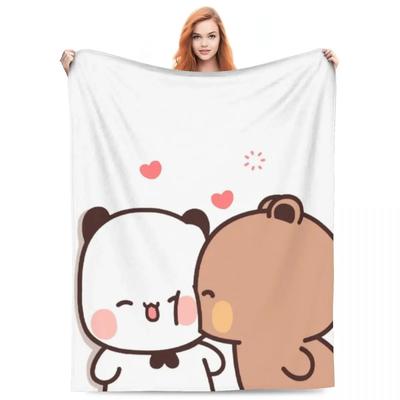 Bubu Dudu Super Soft Blanket Kawaii Bear Travelling Throw Blanket Winter Printed Flannel Bedspread Sofa Bed Cover