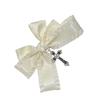 Ribbon Hair Bows with Cross Pendant Hair Clip Hairpin Women Barrettes PonytailHolder for Girl Hair Styling Tool