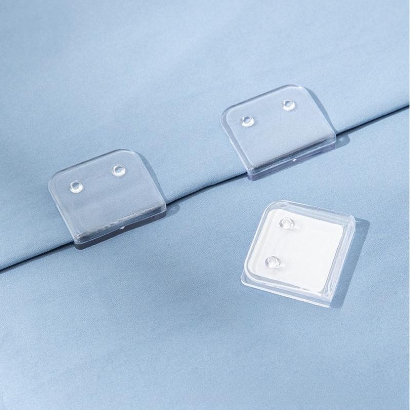 4 Stück Mehrzweck-Vorhangklammern - transparentes Plastik, kein Strom erforderlich - sehr geeignet für Badezimmer und Küchen - 1 Satz