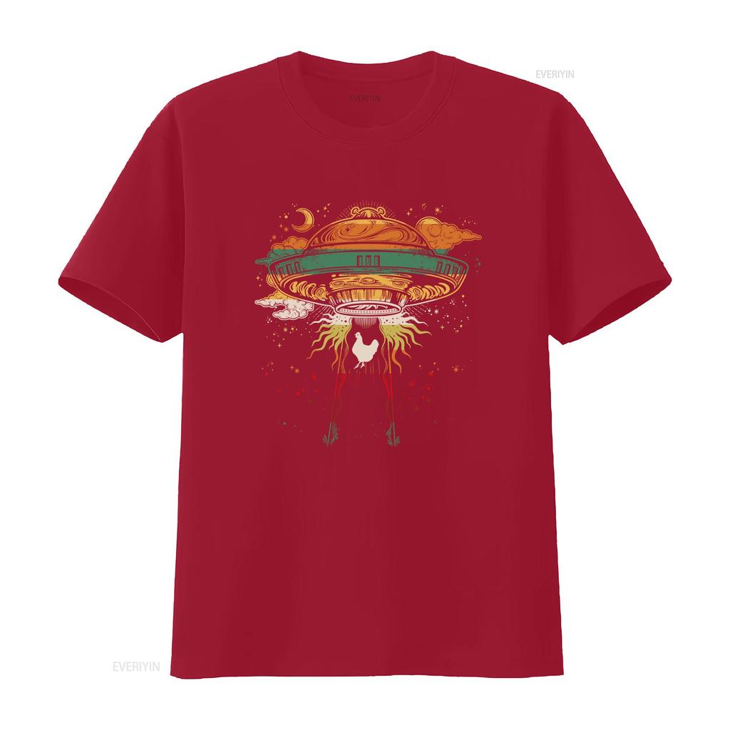 Vintage Retro Psychedelic Ufo Peace Dove Print Casual T Shirt Vintage Fashion Stylish Top For Everyday Wear Graphic