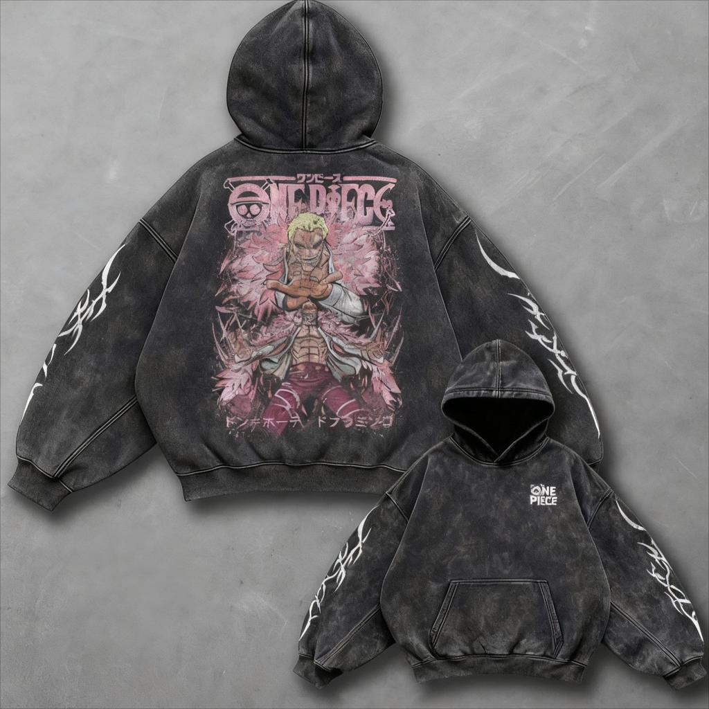 Autumn Anime Print Vintage Hoodie Men Women Pullover Sweatshirt Oversized Long Sleeve Top Harajuku Streetwear