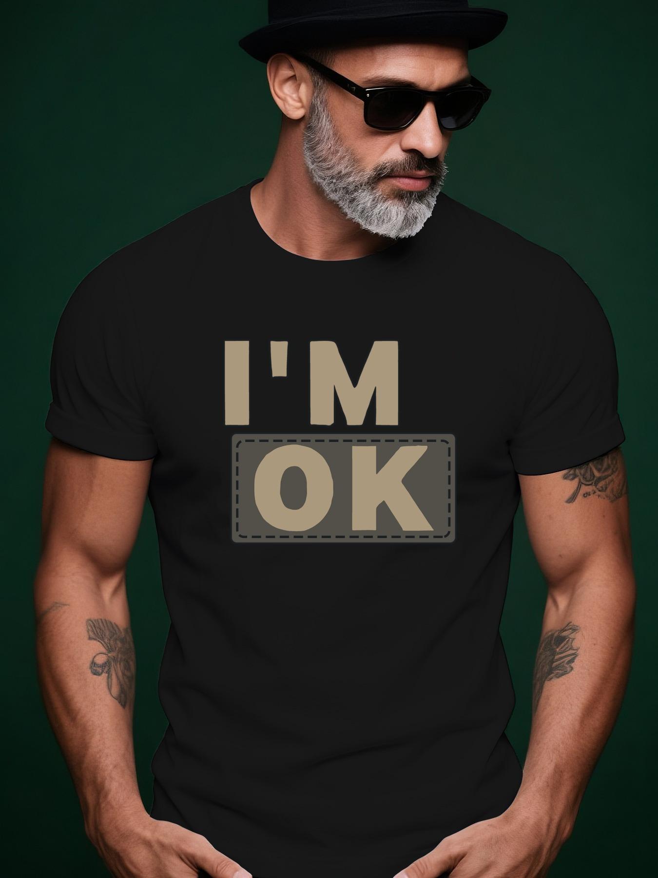 I AM OK Trendy Streetwear Summer Casual Round Neck Short ... XXXL