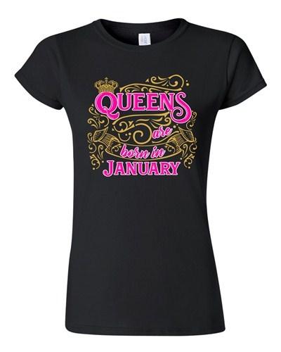 Junior Queens Are Born In January Crown Birthday Funny DT T-Shirt Tee Unisex T-Shirt