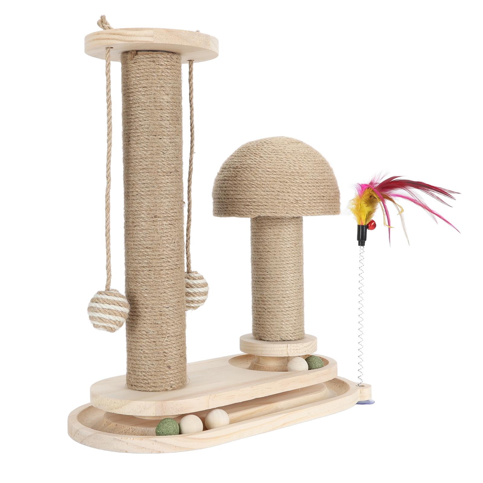 

Когтеточка для кошек 2-слойная с треком для мячей, интерактивная, высокая, когтеточка для котят с дразнилкой для домашних кошек, овальная