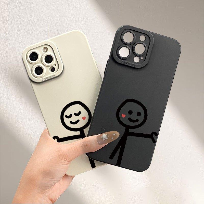 Couple Style Minimalist Pattern Phone Case Suitable for iPhone 17 16 15 14 13 12 11 Pro/Max/Plus Anti Drop and Shockproof