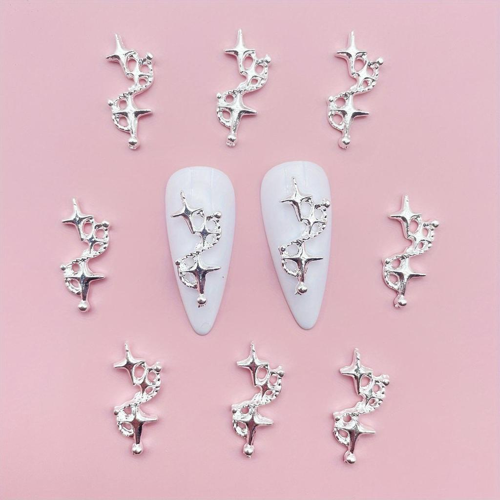 10pcs Star Nail Charms Nail Art Accessories Nail Art Supplies For Women And Girls Nail Jewelry