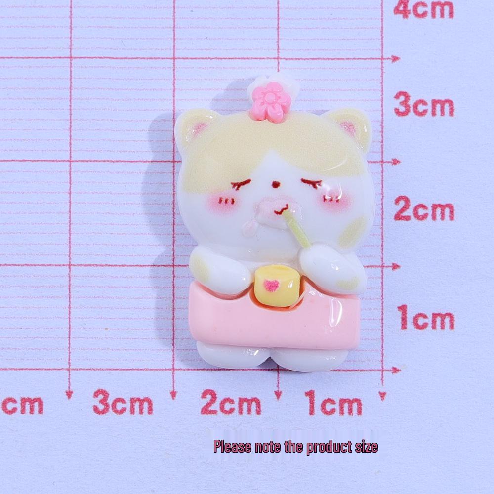 Glossy DIY Kitten Phone Case  Hair Accessories Set with Handmade Resin Ornaments