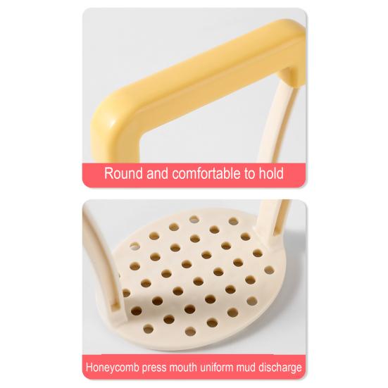 Potato Masher with Ergonomic Handle Manual Potato Press Honeycomb Round Hole Mashed Potato Presser Multi-Functional Kitchen Tool
