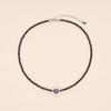 Cut Spinel Black Pearl Choker Power Stone Necklace for Women [KOAI]