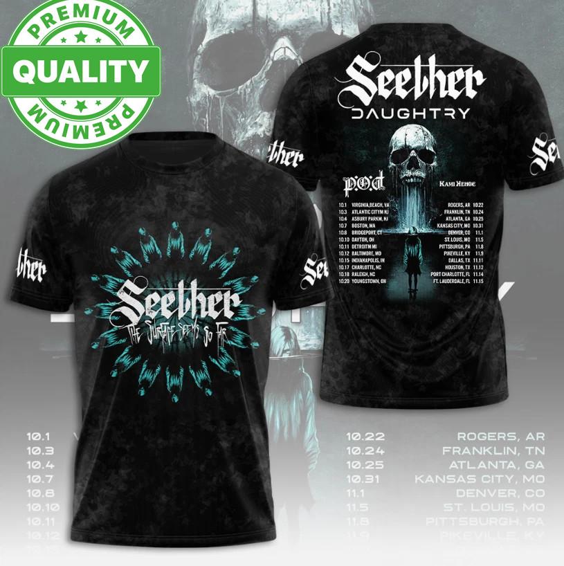 Seether The Surface Seems So Far Tour 2025 3D AOP Shirt Unisex S-5XL 1V0422 L