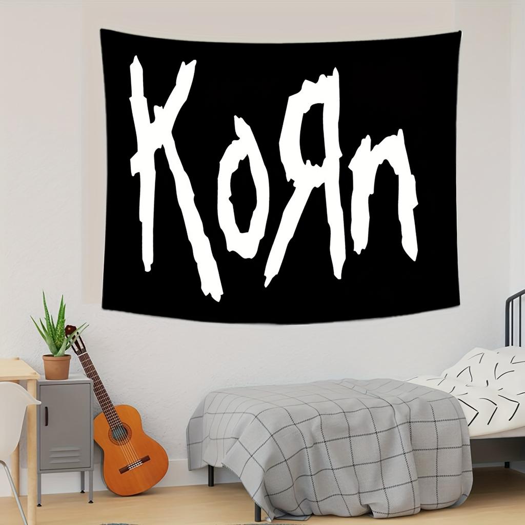 1Pc Korn Band Tapestry Heavy Metal Pop Singer Rock Music Theme Wall Hanging Indoor Decor For Bedroom Wall Art Decor