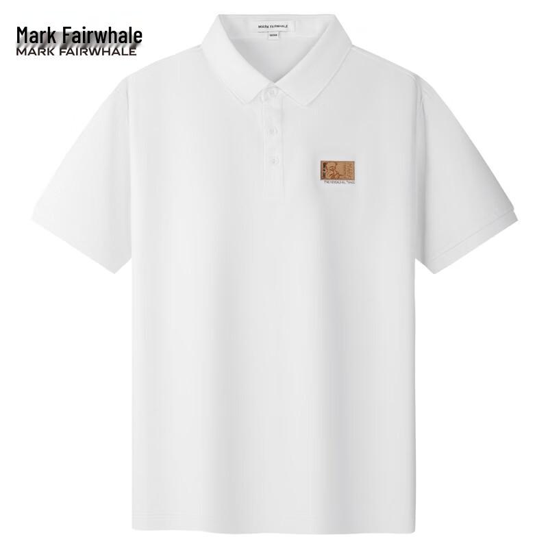 Mark Fairwhale Embroidered Lapel Short Sleeve Polo Shirt for Men