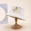 Cappello a secchiello con ricamo di banana cartone animato estivo da donna, Cappello alla moda pieghevole, Nuovo cappello da sole