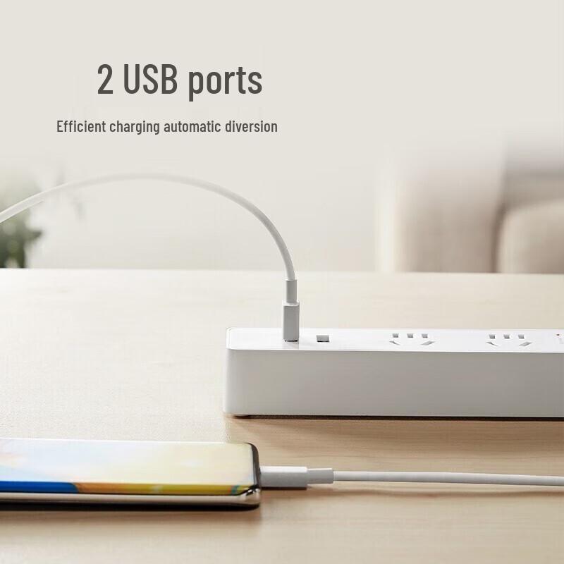 BULL GNV-UUD122 USB Power Strip with 2 AC Outlets & 2 USB-A Ports CN Plug (adapter Included)