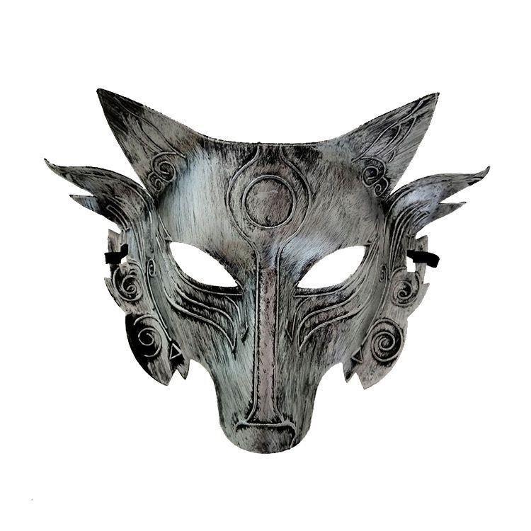 Animal Wolf Head Mask Halloween Masquerade Party Performance Supplies Werewolf Handmade DIY