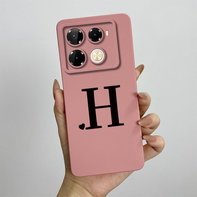 for Infinix Note 40 4G X6853 / Note 40 Pro 4G 5G X6850 X6851 / Pro Plus X6851B Phone Case Cute Letters Silicone Shockproof Cover