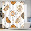Modern Bath DecorOrange Slice Shower Curtain with Gray Accents for Bathroom Decoration Perfect Gift For Her (240x180cm)