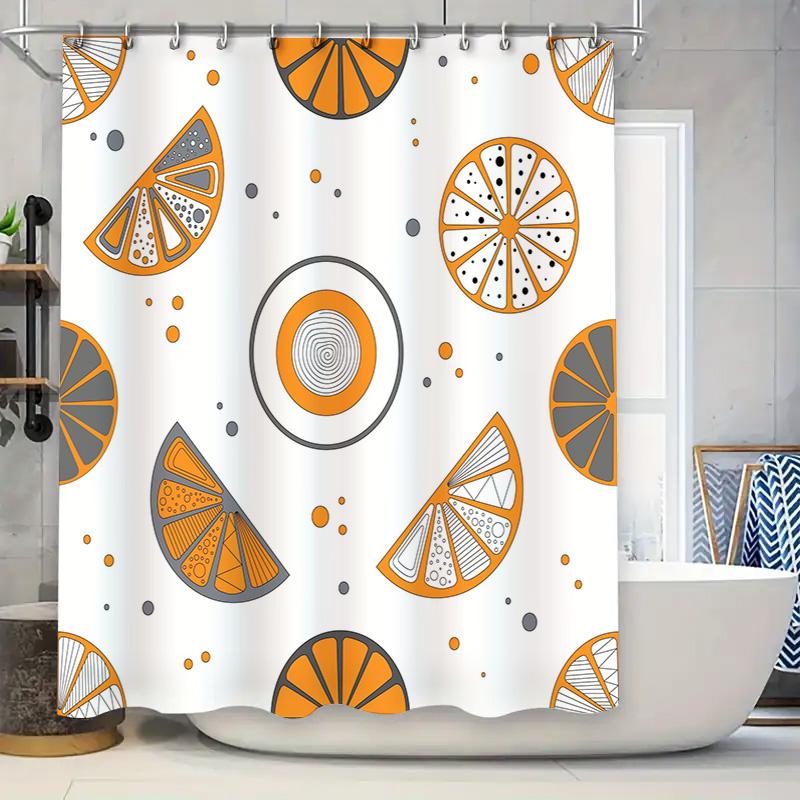 

Modern Bath DecorOrange Slice Shower Curtain with Gray Accents for Bathroom Decoration Perfect Gift For Her (240x180cm) 90x180cm