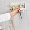 Piano Keys Wall Hooks Wall Mounted Organzier with 4 Hooks Adhesive Piano Design Entryway Hooks for Keys Hats Umbrellas Clothes Bathroom Kitchen
