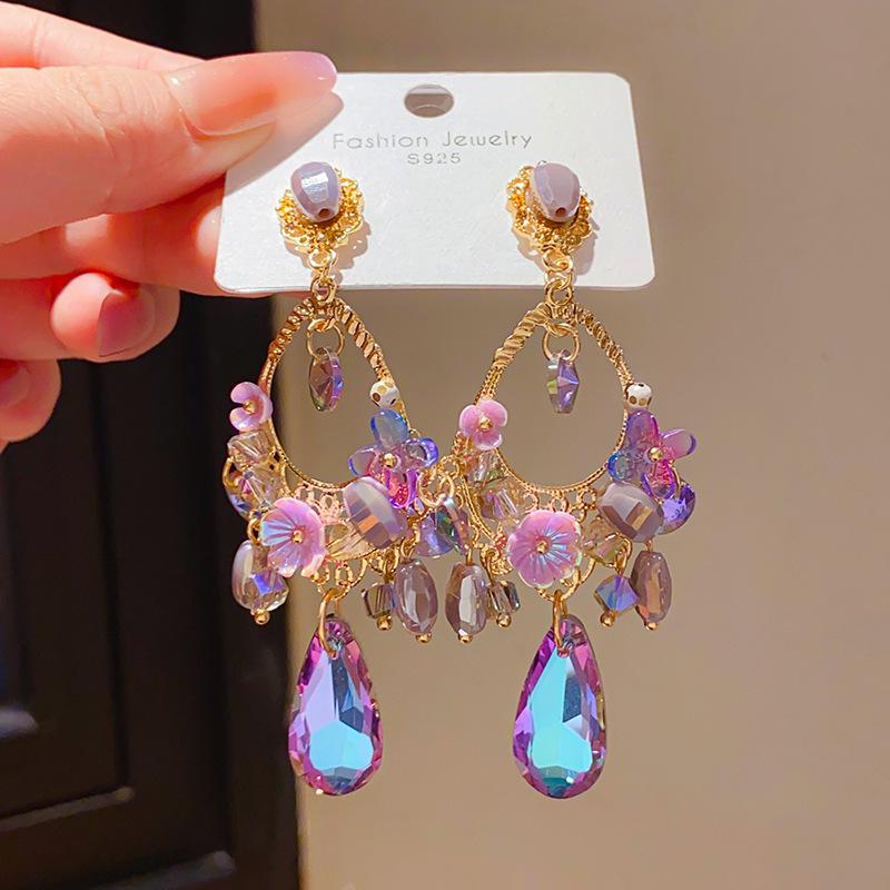 

Сережки-пусети Серце з цирконієм та стразами Срібна голка - Дизайн високої моди