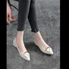 New soft leather pointed leather shoes autumn low heel light mouth black thick heel single shoes