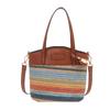2025 Super Fire Retro Contrasting Color Splicing Woven Hand-held Straw Bag Women's High Sense Summer Messenger Mobile Phone Bag