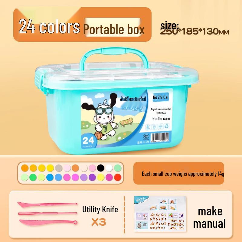 Odorless Food-Grade Clay Modeling Dough for Kids - 24 and 36 Color Sets