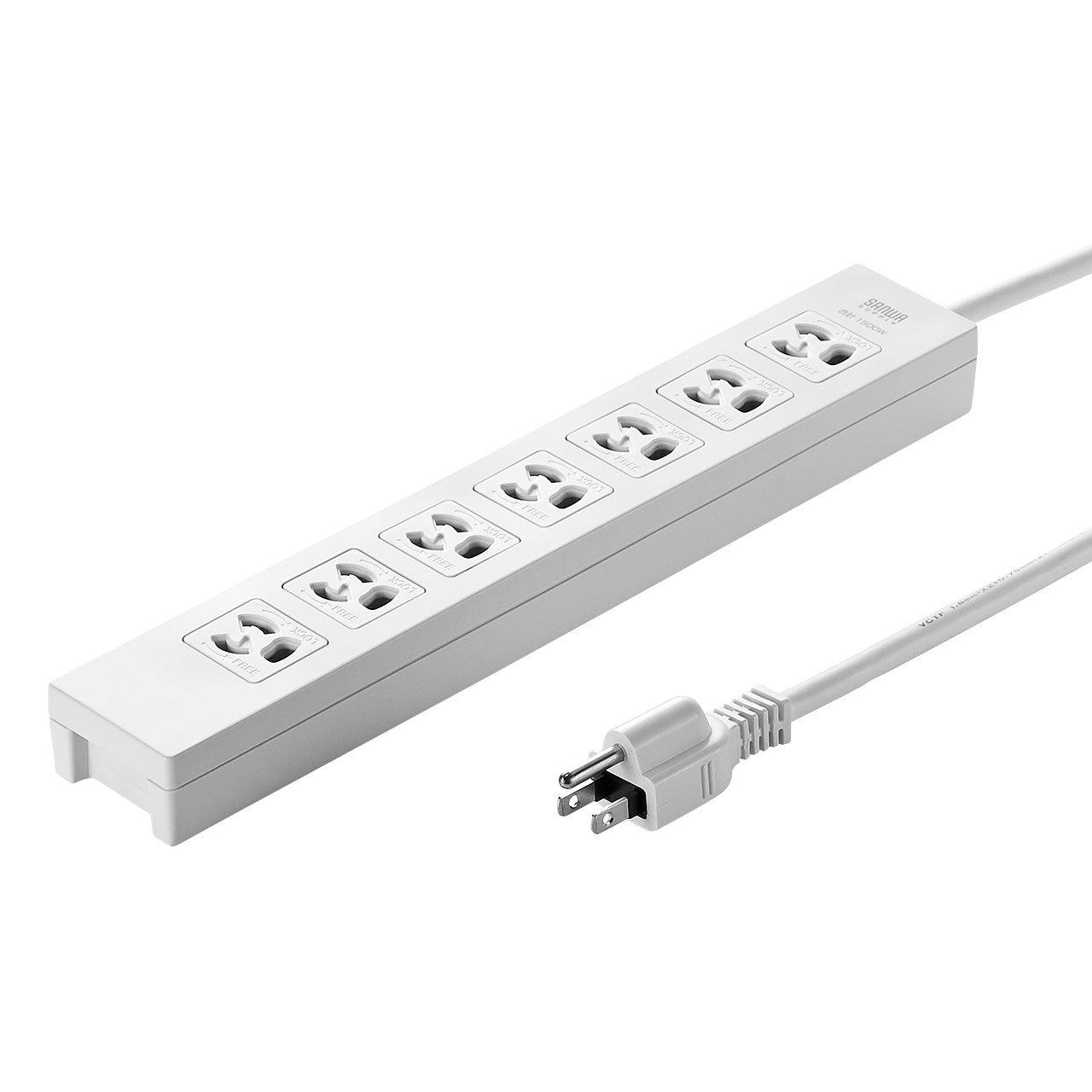 

Sanwa Supply Standard Type Power Strip, 3-Pin, 7 Outlets, 3m, TAP-F37-3