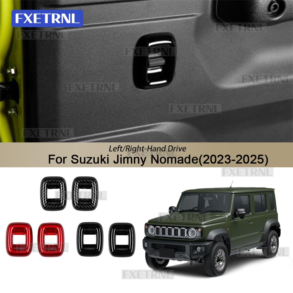 For Suzuki Jimny 5-Doors Nomade 2023 2024 2025 ABS Carbon Fiber Glossy Black LHD RHD Car Rear Door Window Switch Sticker